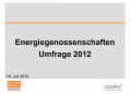 DGRV-Umfrage: Energiegenossenschaften 2012 Umfrage: Energiegenossenschaften 2012, © DGRV