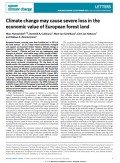Climate change may cause severe loss in the economic value of European forest land Climate change may cause severe loss in the economic value of European forest land, © Nature Climate Change