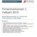 Firmeninsolvenzen H1/2013, © Bürgel