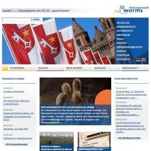 Stadtportal Worms, Screenschot www.worms.de © Stadtverwaltung Worms/MittelstandsWiki
