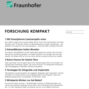 forschung kompakt 2/2014, © Fraunhofer Gesellschaft