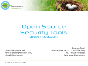Open Source Security Tools, © Dahamoo
