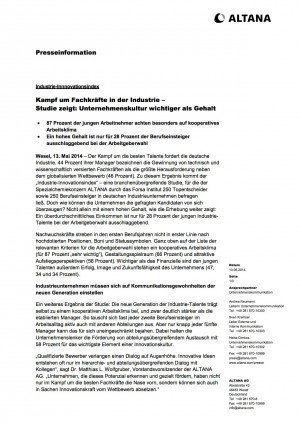 Industrie-Innnovationsindex, Altana