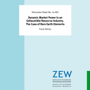 Frank Pothen: Dynamic Market Power in an Exhaustible Resource Industry. The Case of Rare Earth Elements. (Bild: Screenshot, © ZEW)