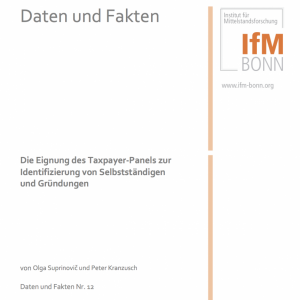 Daten und Fakten: Die Eignung des Taxpayer-Panels zur Identifizierung von Selbstständigen und Gründungen (2014), © IfM Bonn