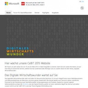 Microsoft-Webpräsenz zur CeBIT 2015, © Microsoft