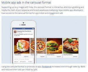 Facebook Carousel Ads, © Facebook