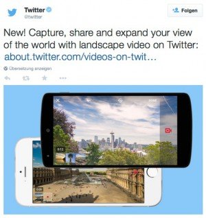 Videos im Querformat, © Twitter Inc.