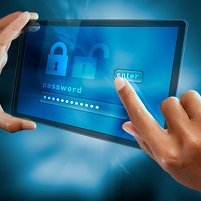 a woman finger sign a password on a tablet, © flydragon – Fotolia