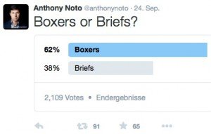 Boxers or Briefs?, © Anthony Noto – Twitter