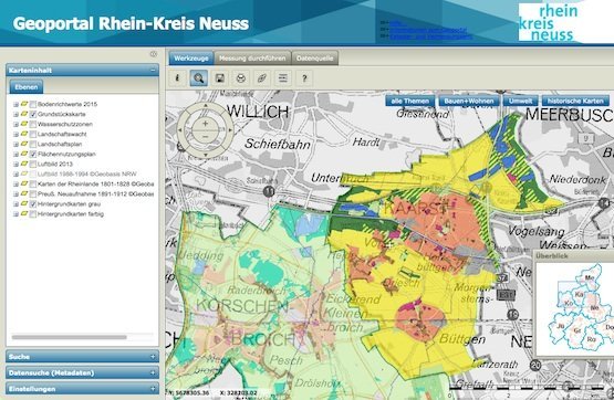 GIS Der RheinKreis Neuss stellt seine Geodaten online