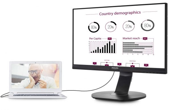 USB-3.0-Display hat Platz für Tastatur, Maus und Laufwerk