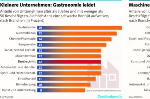 Kreditverlierer sind Gastronomie, Hotellerie und Freizeit
