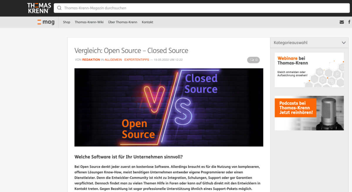 Open Source vs. Closed SourceWelche Software sich am besten für Firmen eignet